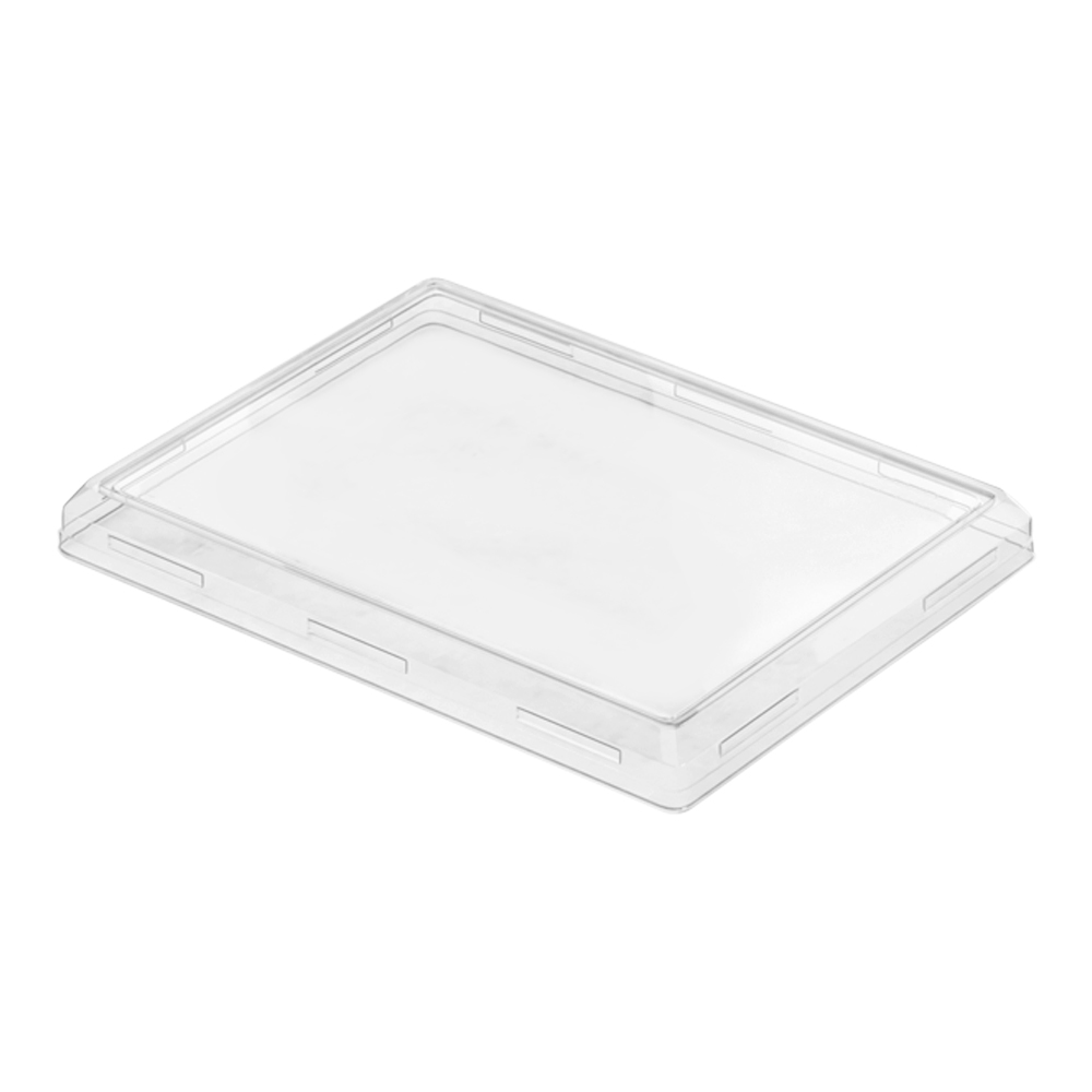 Крышка пластиковая плоская прямоуг для контейнера бумажного 500 мл 160х120